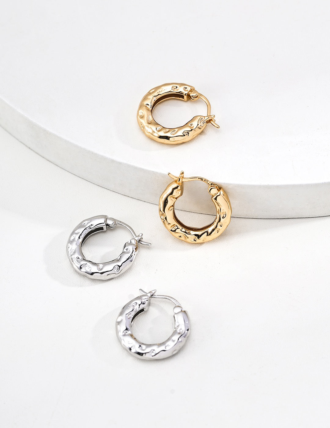 Coming Home · Textured Matte Silver Earrings