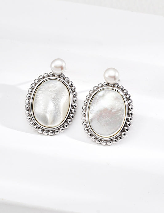Across Centuries · Natural Pearl & Mother of Pearl Earrings
