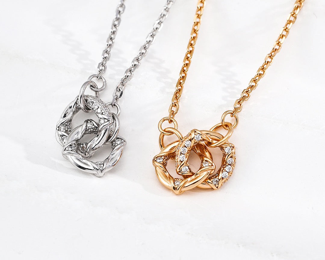 Written Down · Double Ring Zirconia Necklace