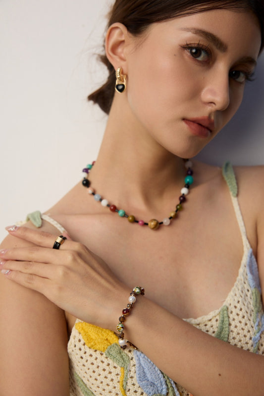Coloured Light · Vintage Pearl & Iridescent Glass Bracelet