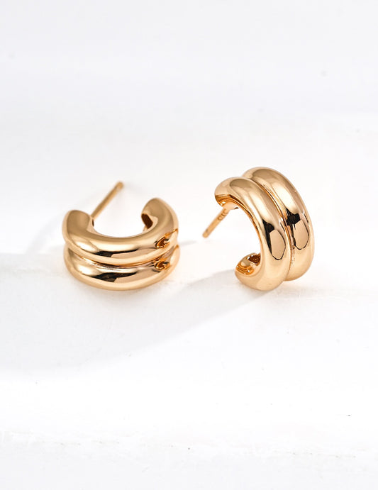 Gold Huggie Hoop Earrings