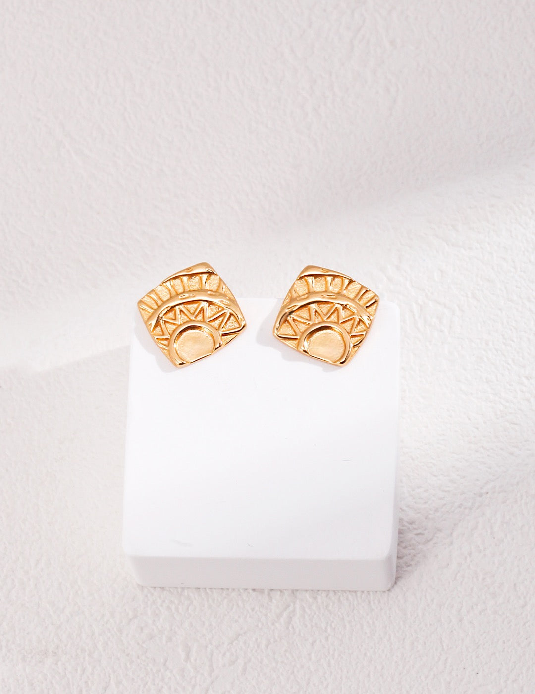 Geometric Gold Stud Earring Set