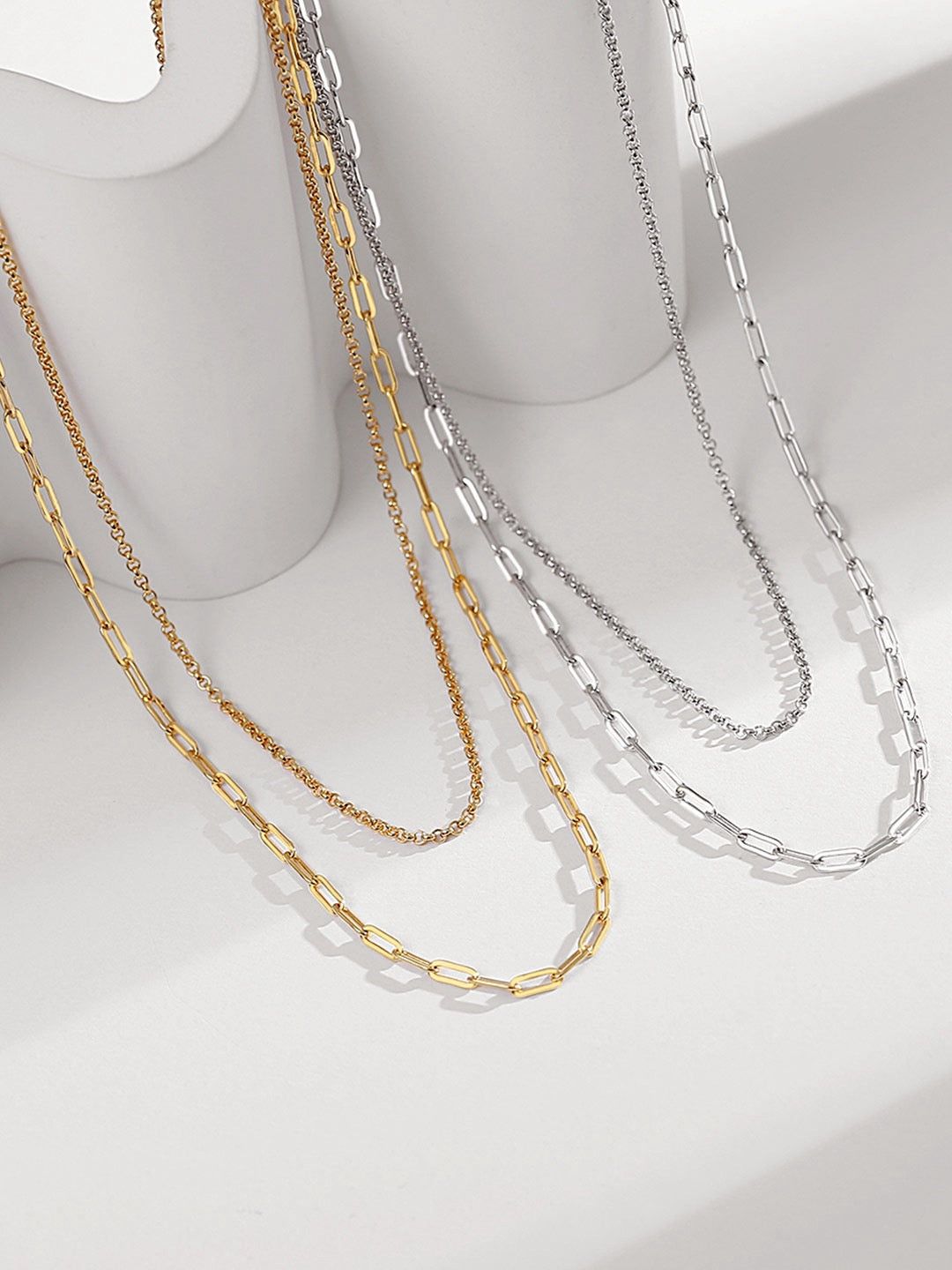 Dual Layer Gold Necklace Set