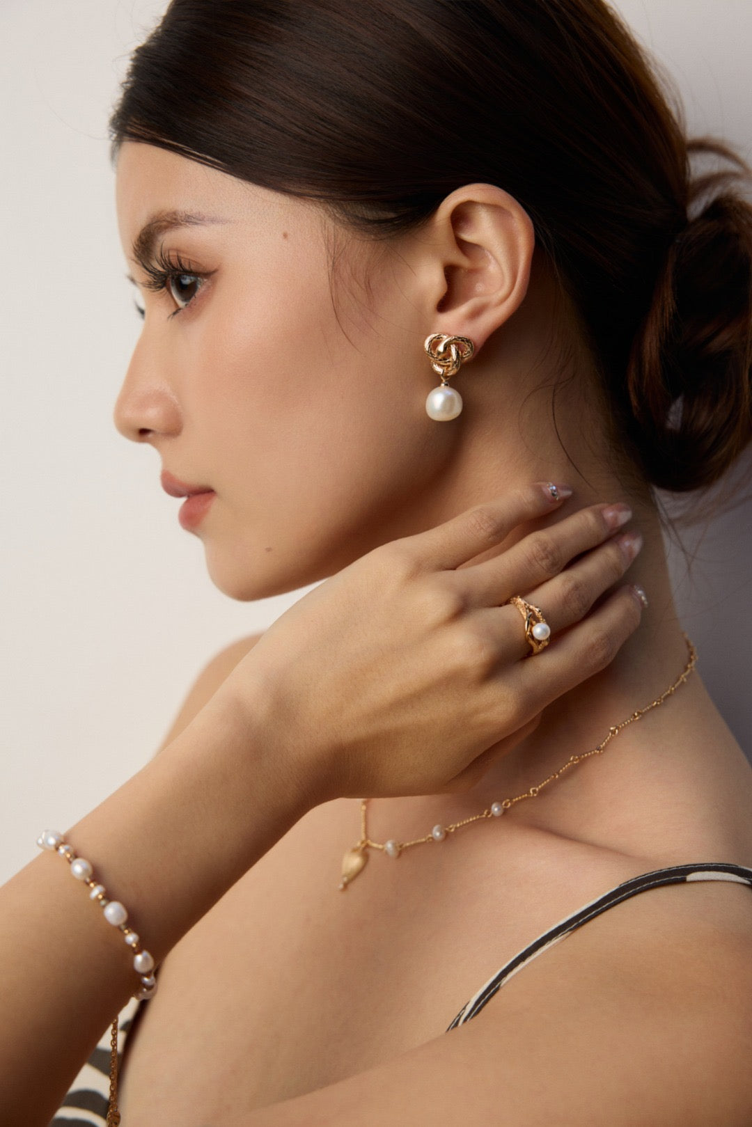 Baroque Pearl Snake Pendant Earrings