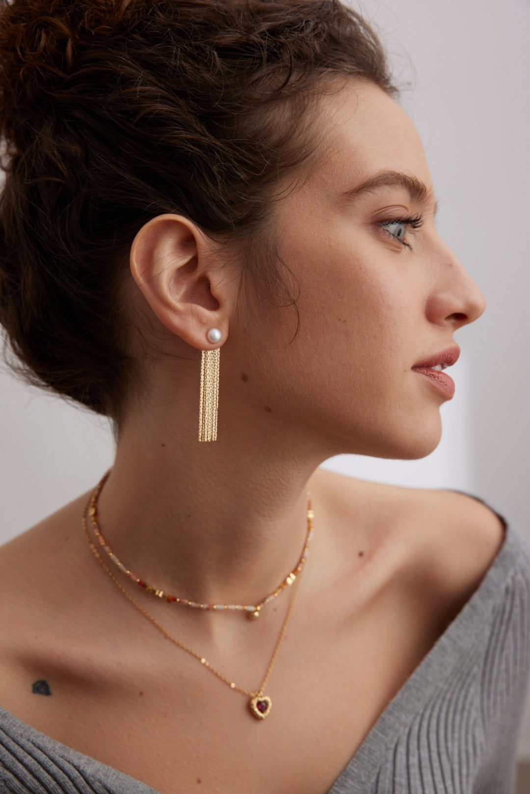 Pearl Tassel Drop Earrings