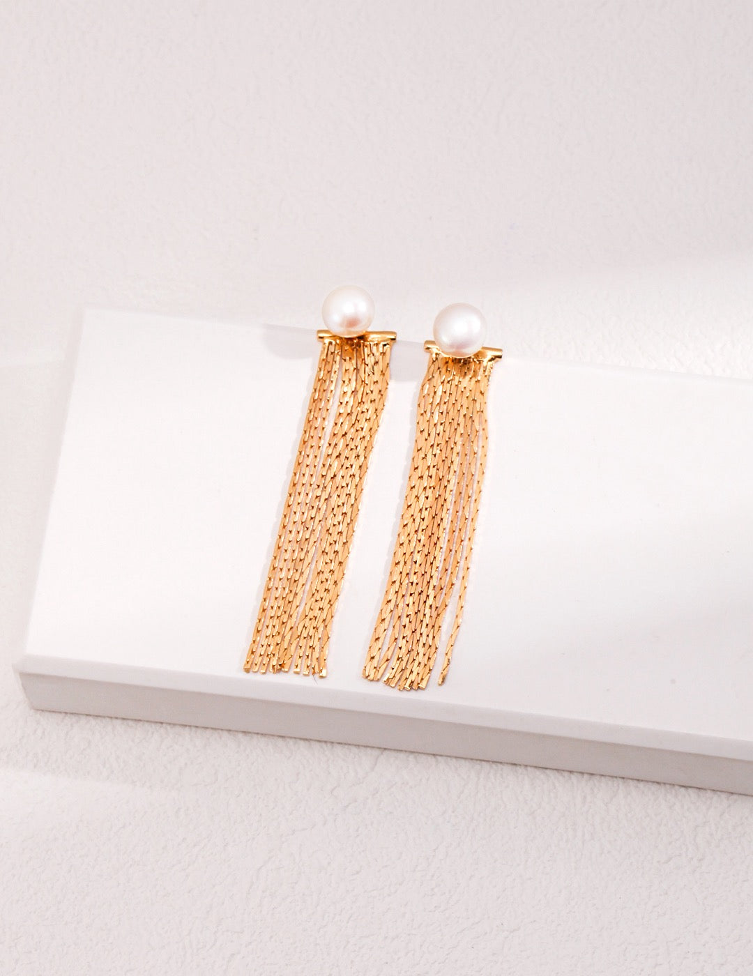 Pearl Tassel Drop Earrings