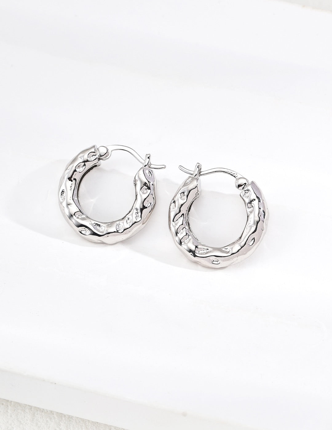 Coming Home · Textured Matte Silver Earrings