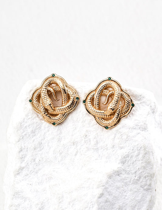 Worth of Green · Vintage Zirconia Silver Earrings