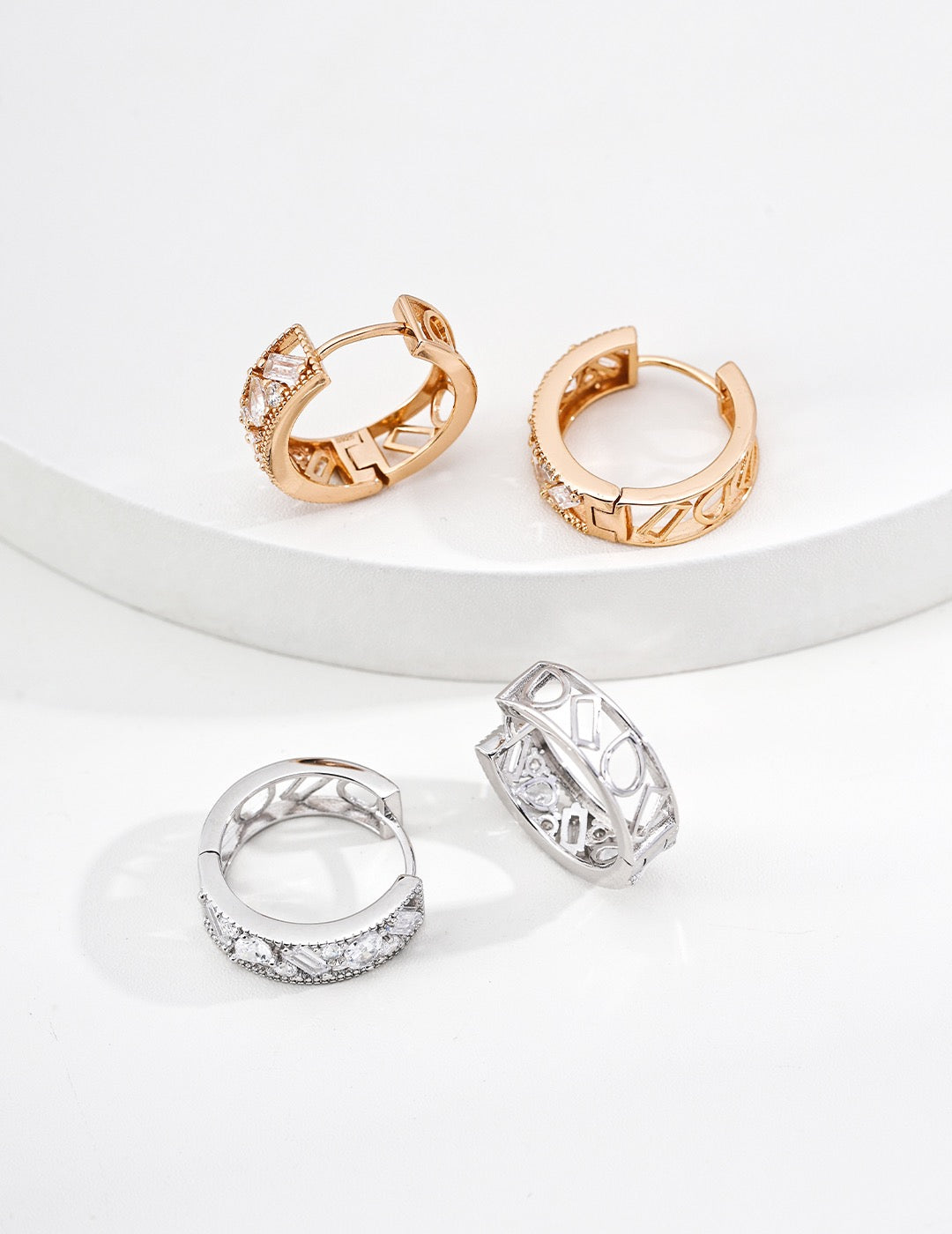Inside Simplicity · Mixed Zirconia Cascade Earrings