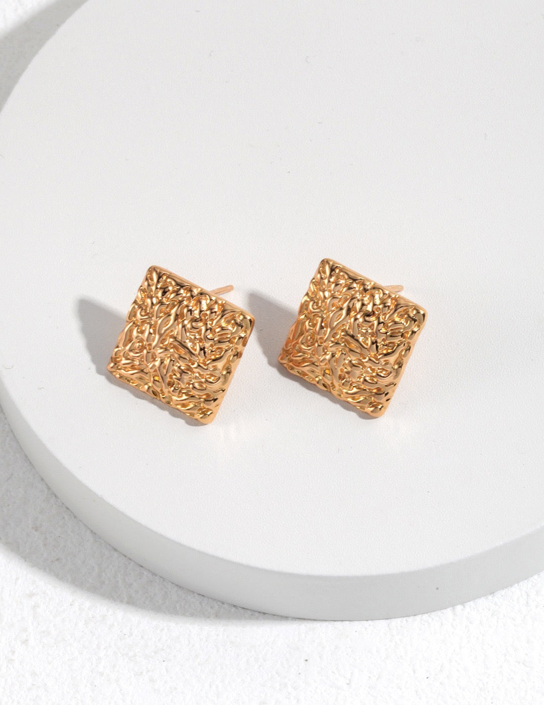 Four Corners · Square Block Sterling Silver Earrings