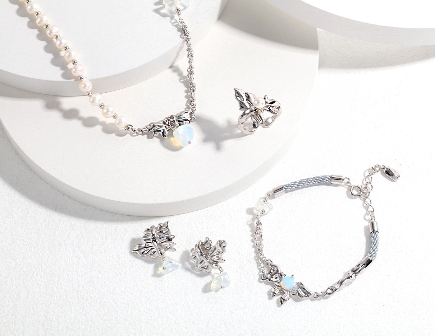 Finally Her · Opal & Silver Bow Bracelet