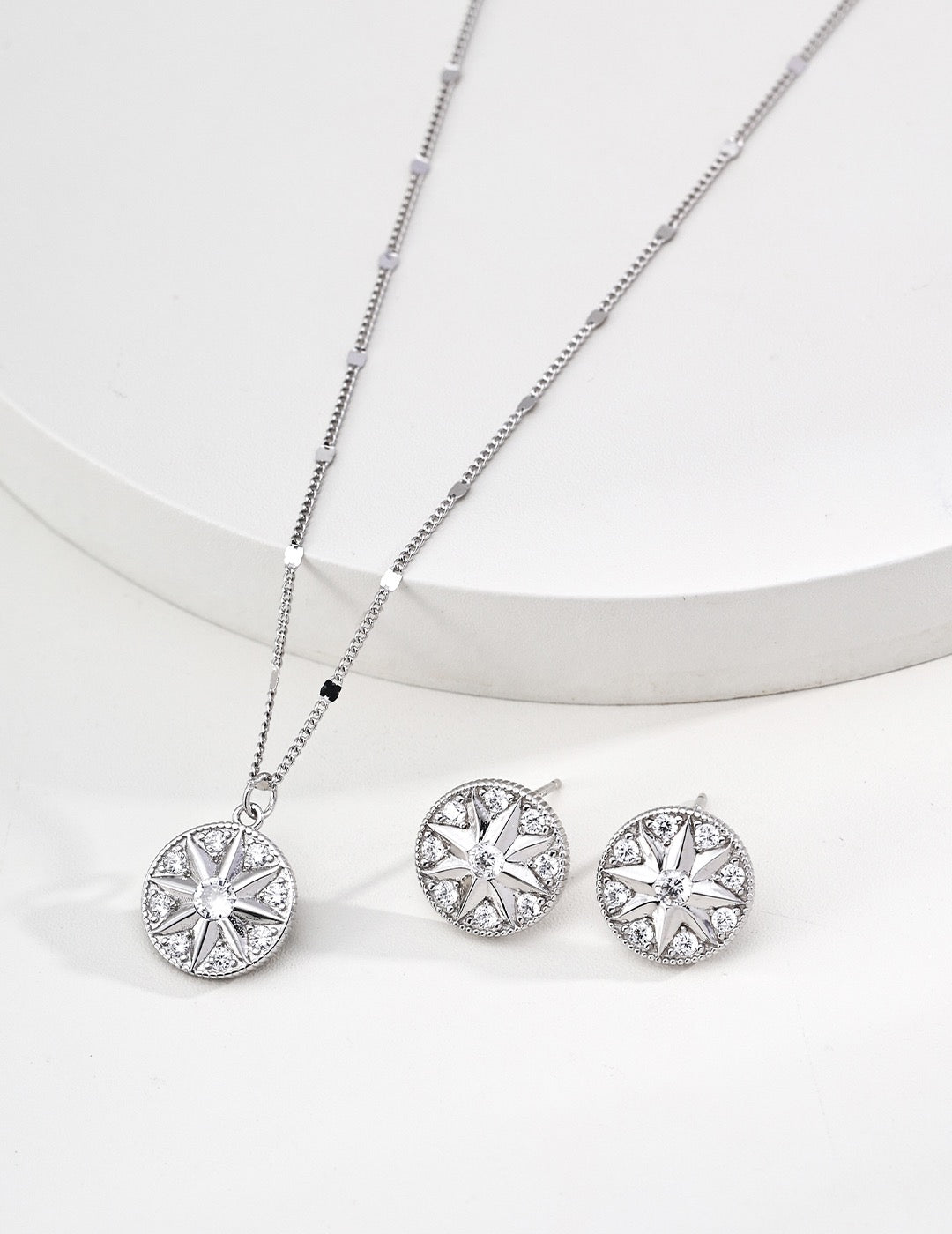What If · Vintage Zirconia Silver Pendant Necklace