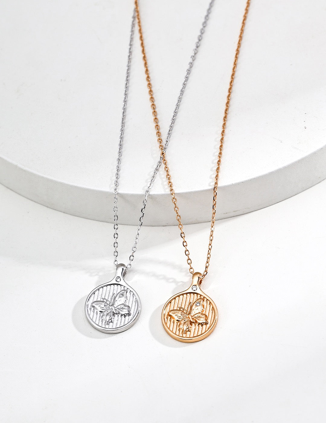Don't Move · Butterfly Zirconia Pendant Necklace