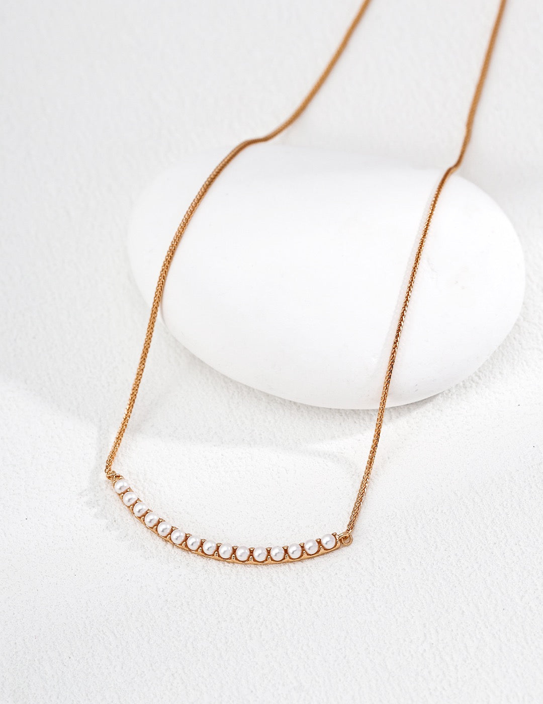 Always Right · Faux Pearl Beaded Silver Necklace