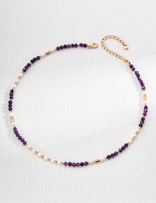 Mine This Time · Vintage Pearl & Amethyst Silver Necklace
