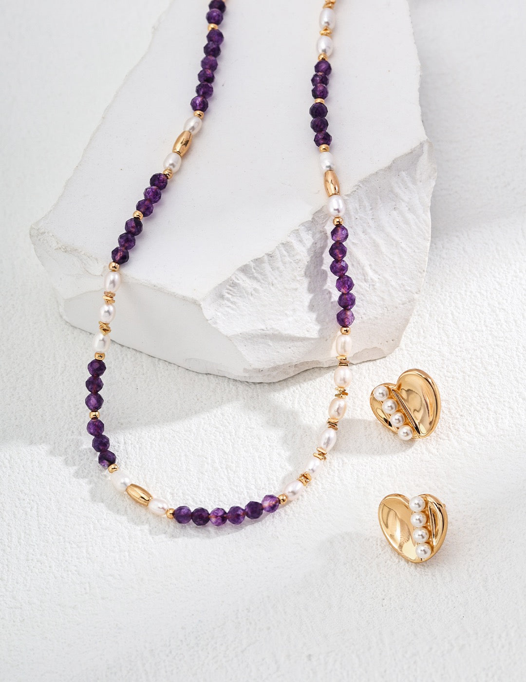 Mine This Time · Vintage Pearl & Amethyst Silver Necklace