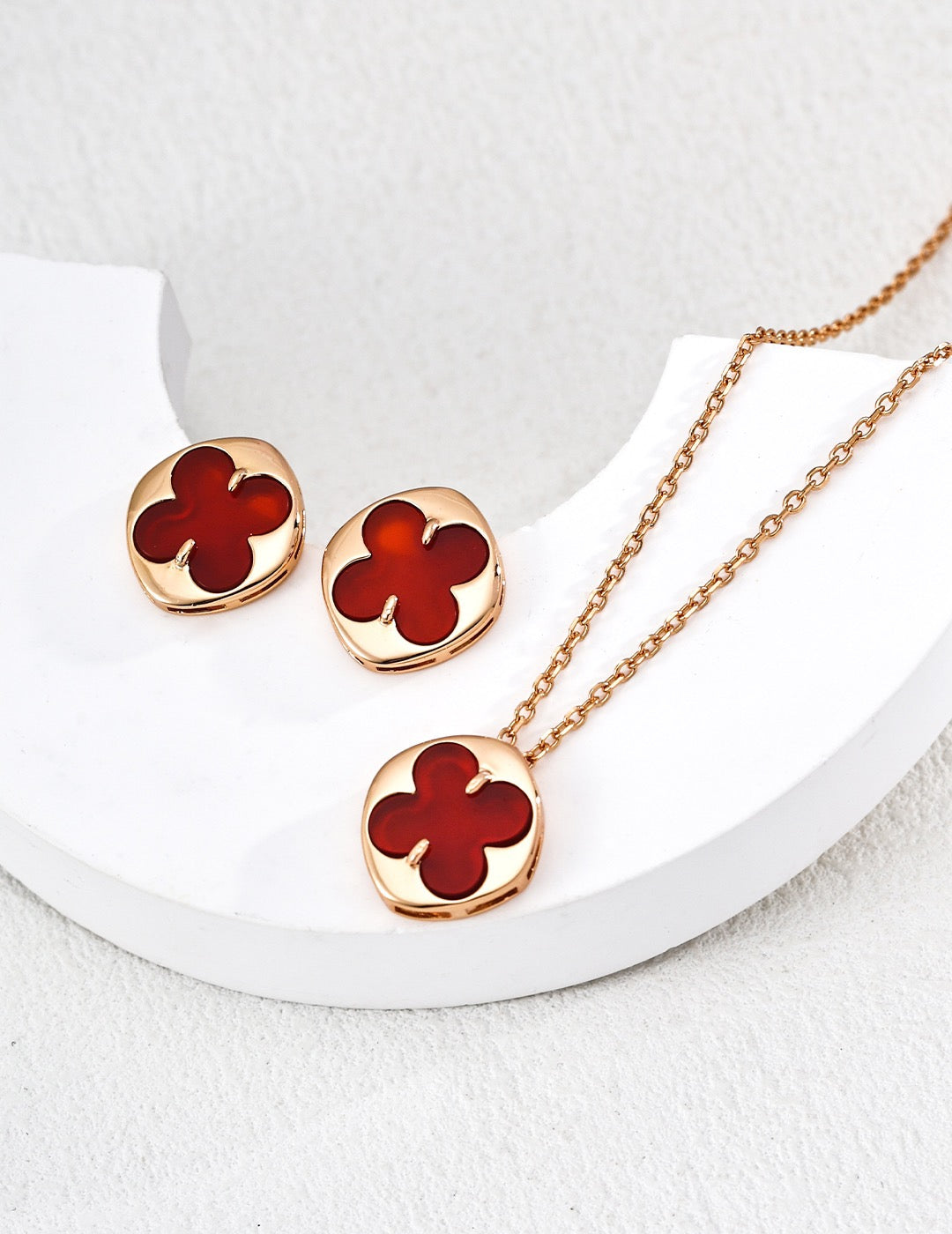 Same Shape · Four-Leaf Clover Multi-Stone Necklace
