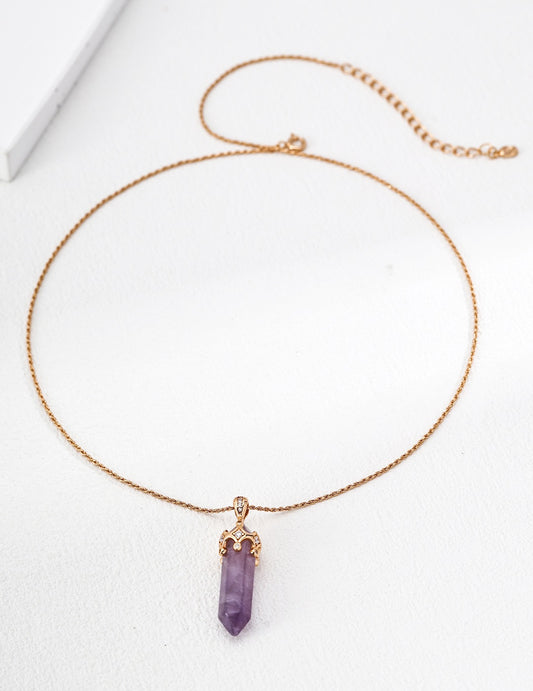 Too Soon · Amethyst & Zirconia Pendant Necklace