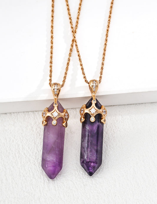 Too Soon · Amethyst & Zirconia Pendant Necklace