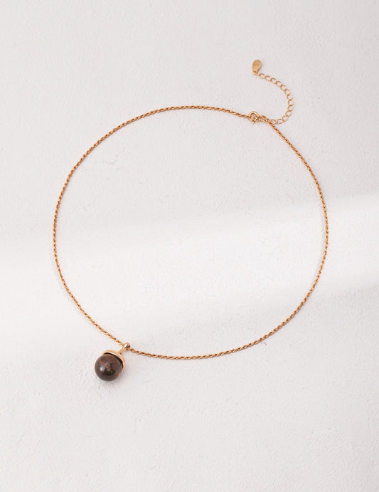 The Garden · Tiger's Eye Pine Cone Pendant Necklace
