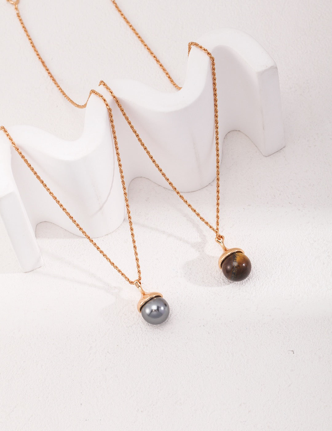 The Garden · Tiger's Eye Pine Cone Pendant Necklace