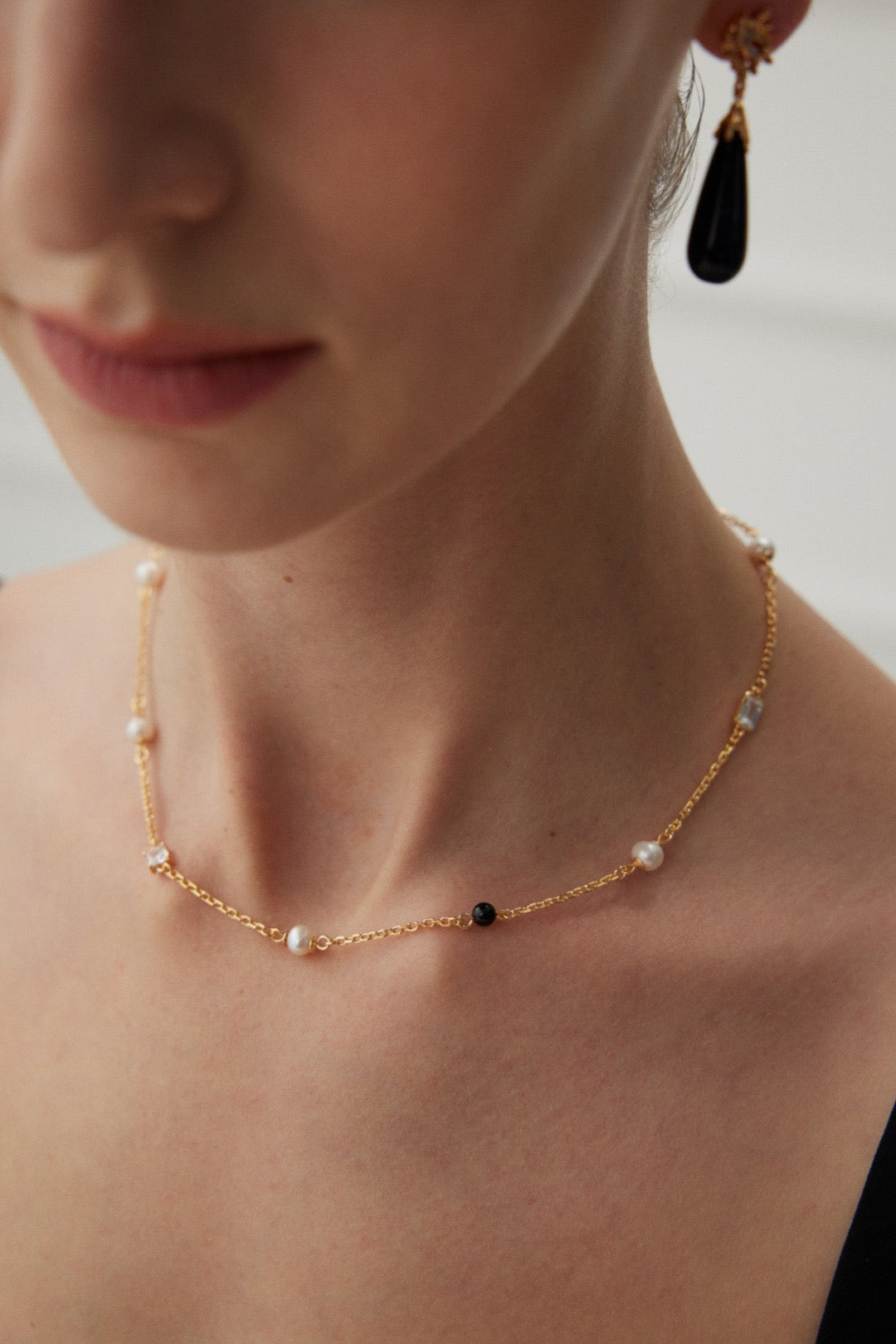 Ten Years In · Natural Pearl & Agate Silver Necklace
