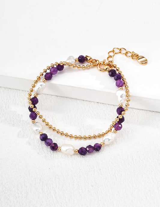 I Haven't Forgotten · Natural Pearl & Amethyst Bracelet