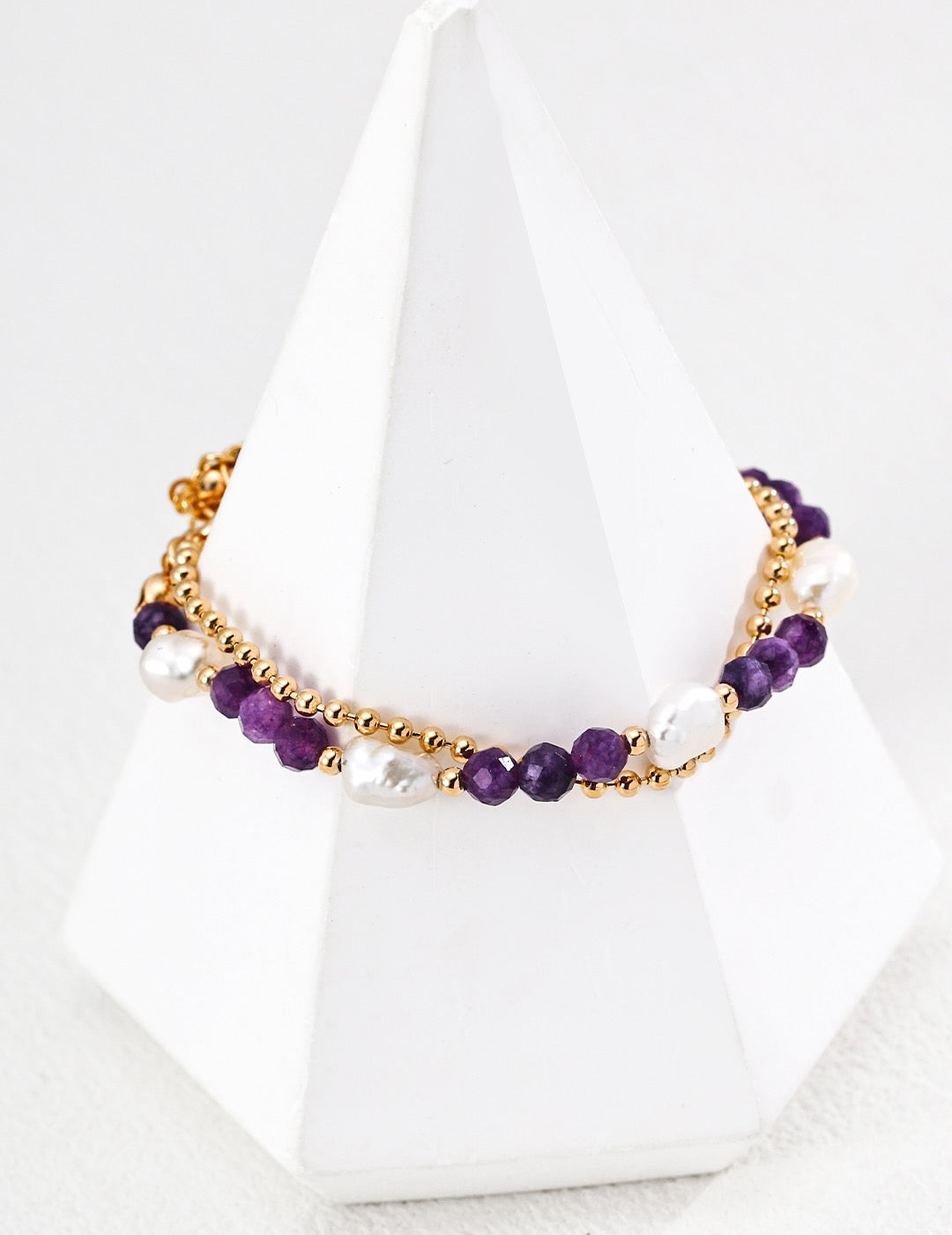 I Haven't Forgotten · Natural Pearl & Amethyst Bracelet