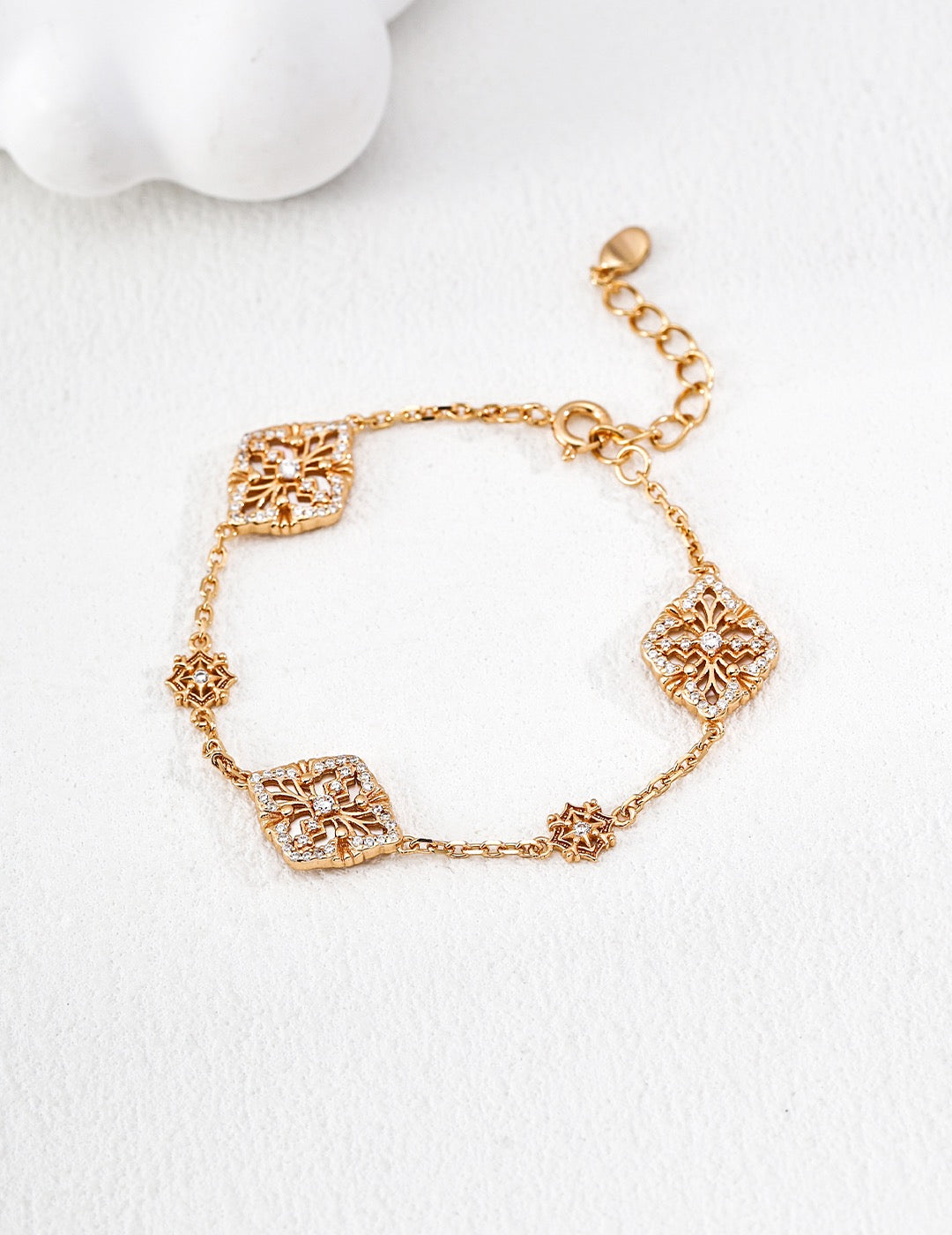 Live Beautifully · Heavy Set Zirconia Statement Bracelet
