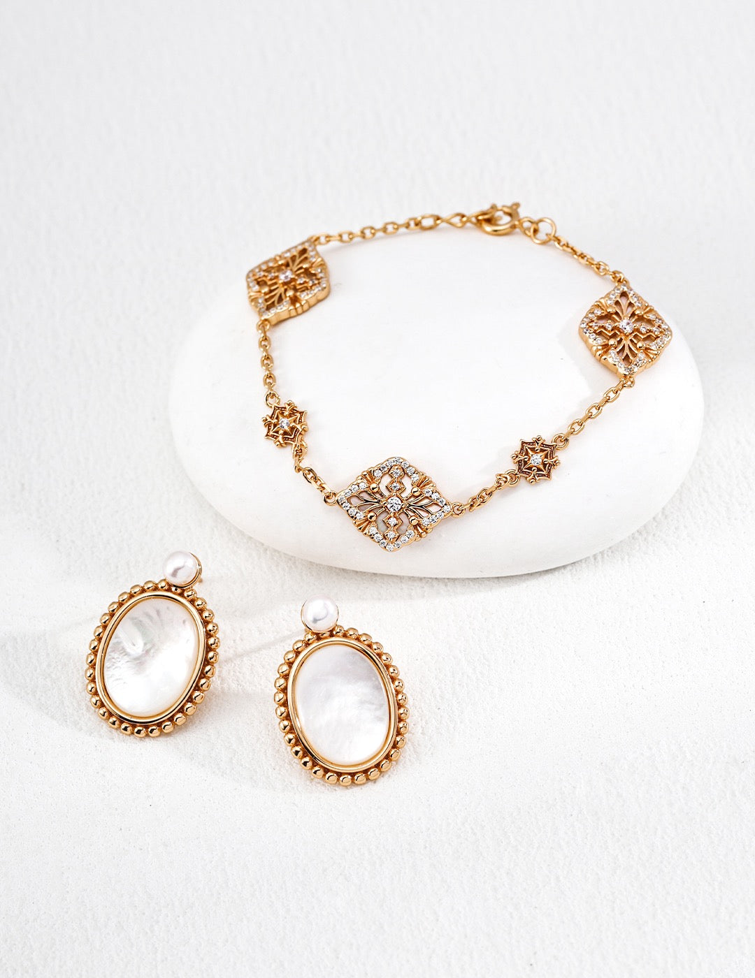 Live Beautifully · Heavy Set Zirconia Statement Bracelet