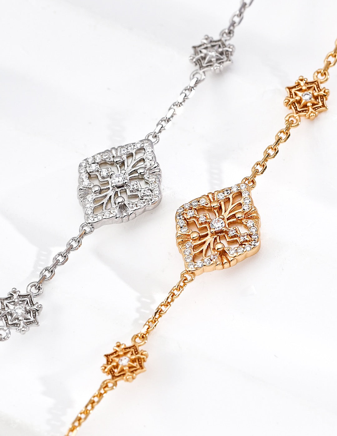 Live Beautifully · Heavy Set Zirconia Statement Bracelet