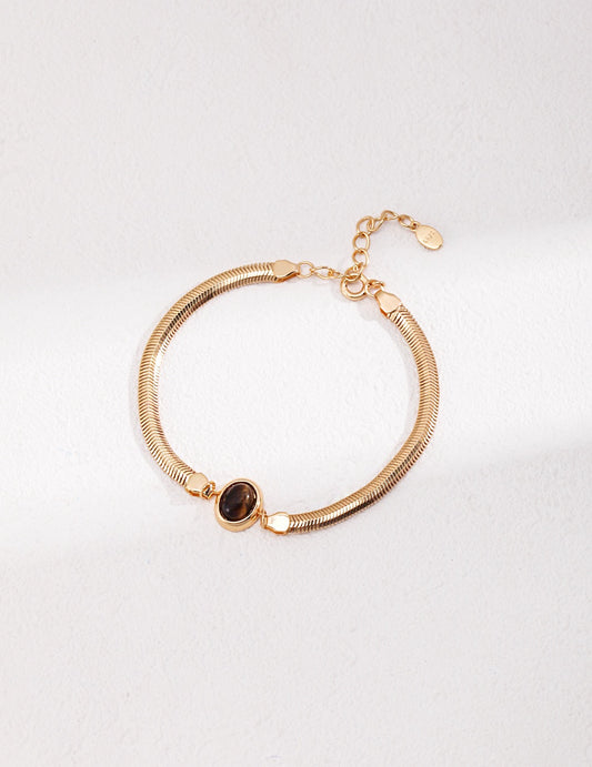 Soft Landing · Natural Lapis Lazuli & Tiger's Eye Bracelet