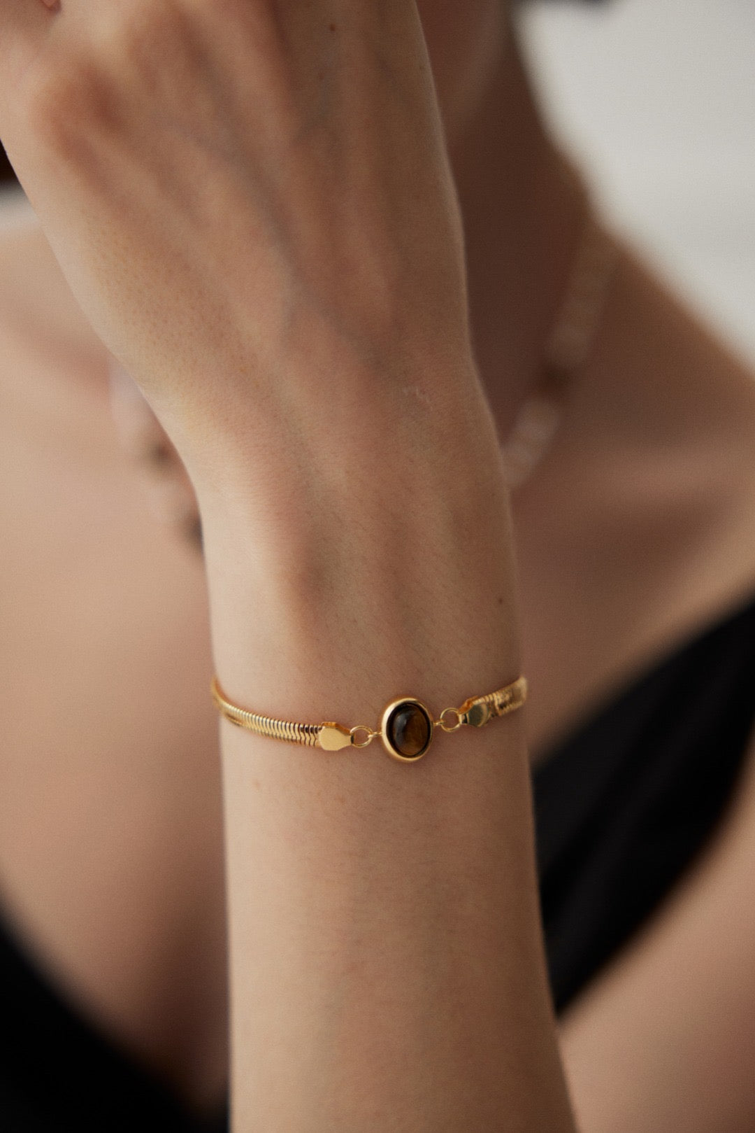 Soft Landing · Natural Lapis Lazuli & Tiger's Eye Bracelet