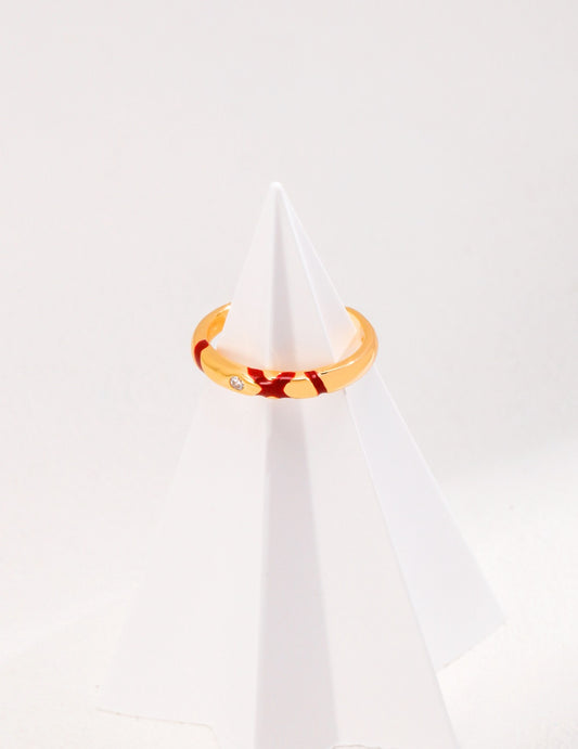The Red Thread · Zirconia & Red Cord Ring