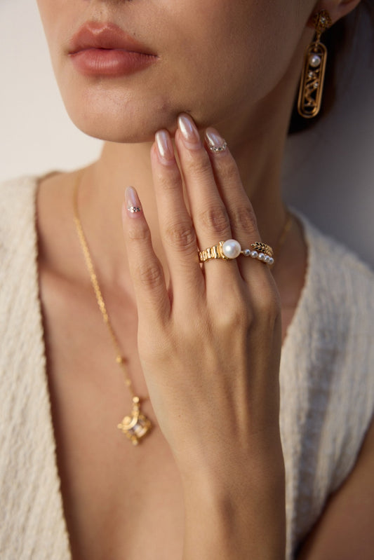 Not Yet · Faux Pearl Statement Ring