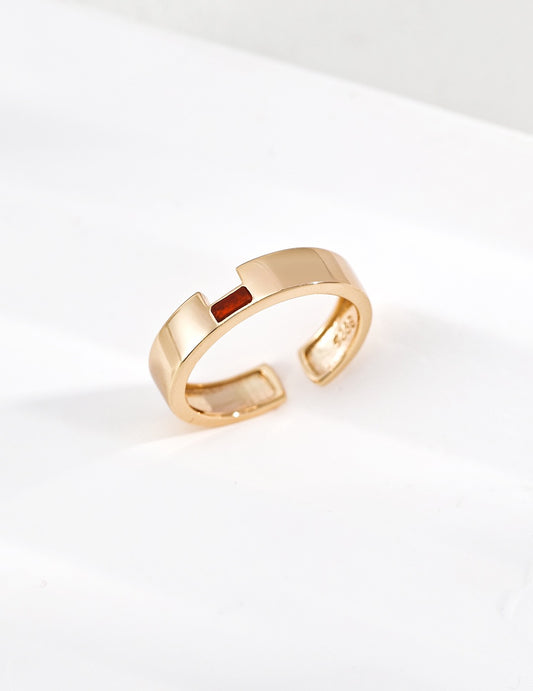 Both True · Lapis & Red Agate Contrast Ring