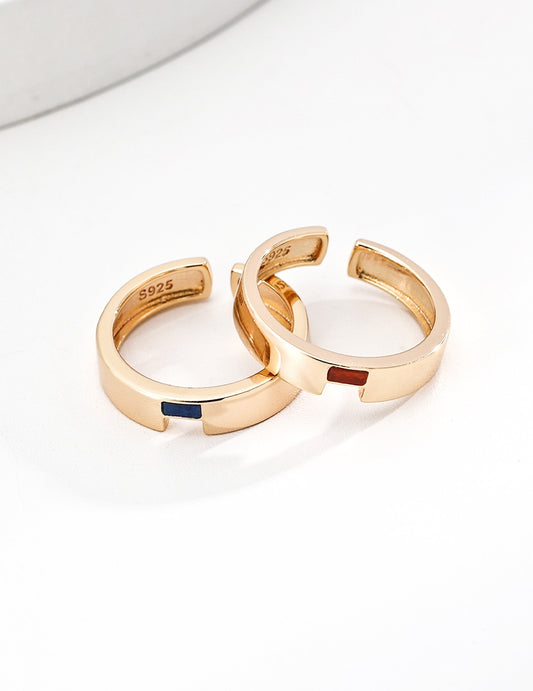 Both True · Lapis & Red Agate Contrast Ring